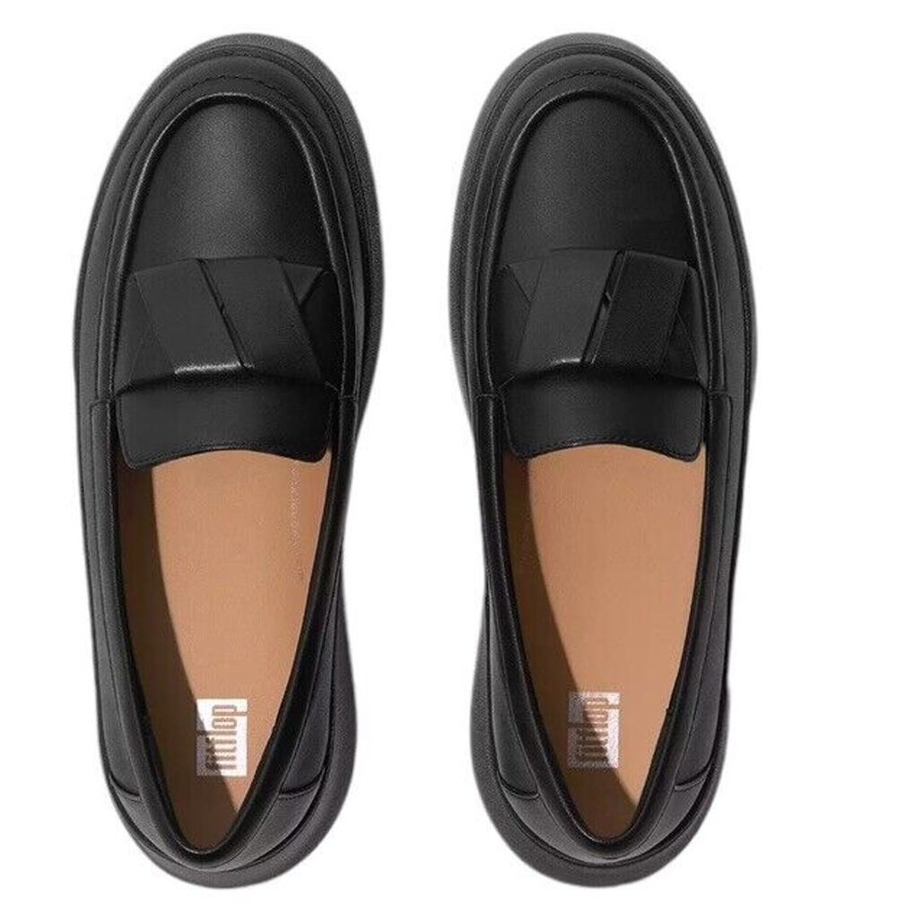 Fitflop Womens F-Mode Leather Flatform Slip On Loafers Shoes Size 7